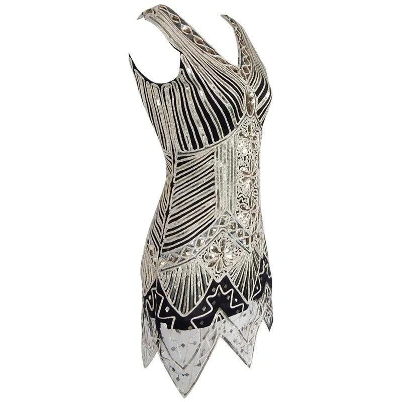 Vintage-Inspired Beaded Flapper Dress