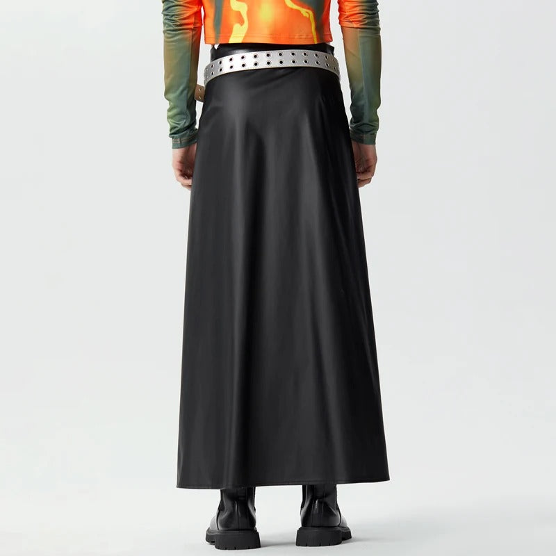 Sophisticated Pleated Maxi Skirt for Men