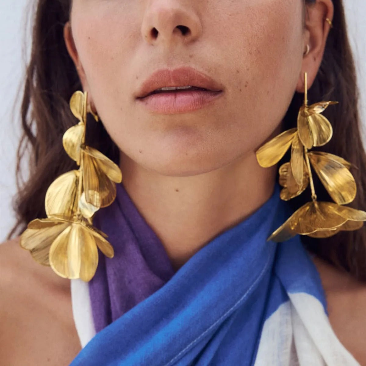 Golden Floral Cascade Earrings