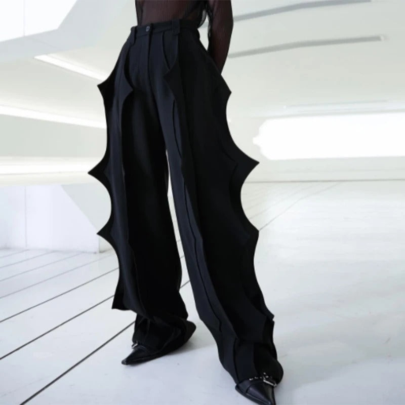 Architectural Wave High-Waisted Trousers