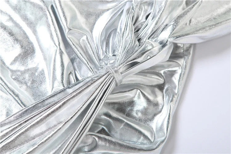 Elegant Silver Sequin Bodycon Dress