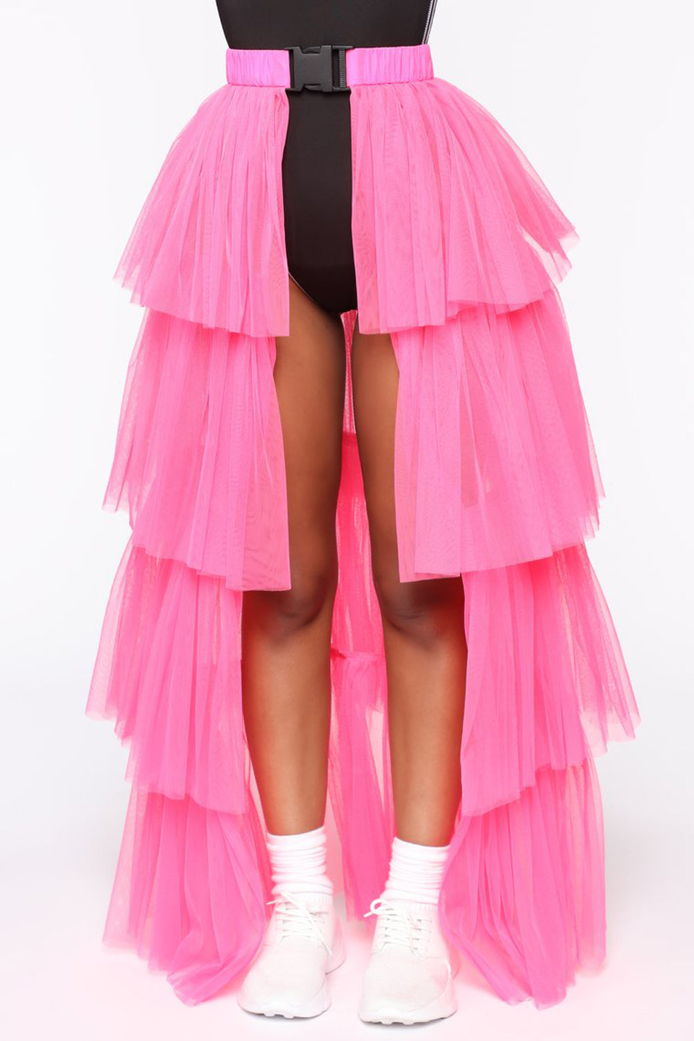 Neon Pleated Long Skirt