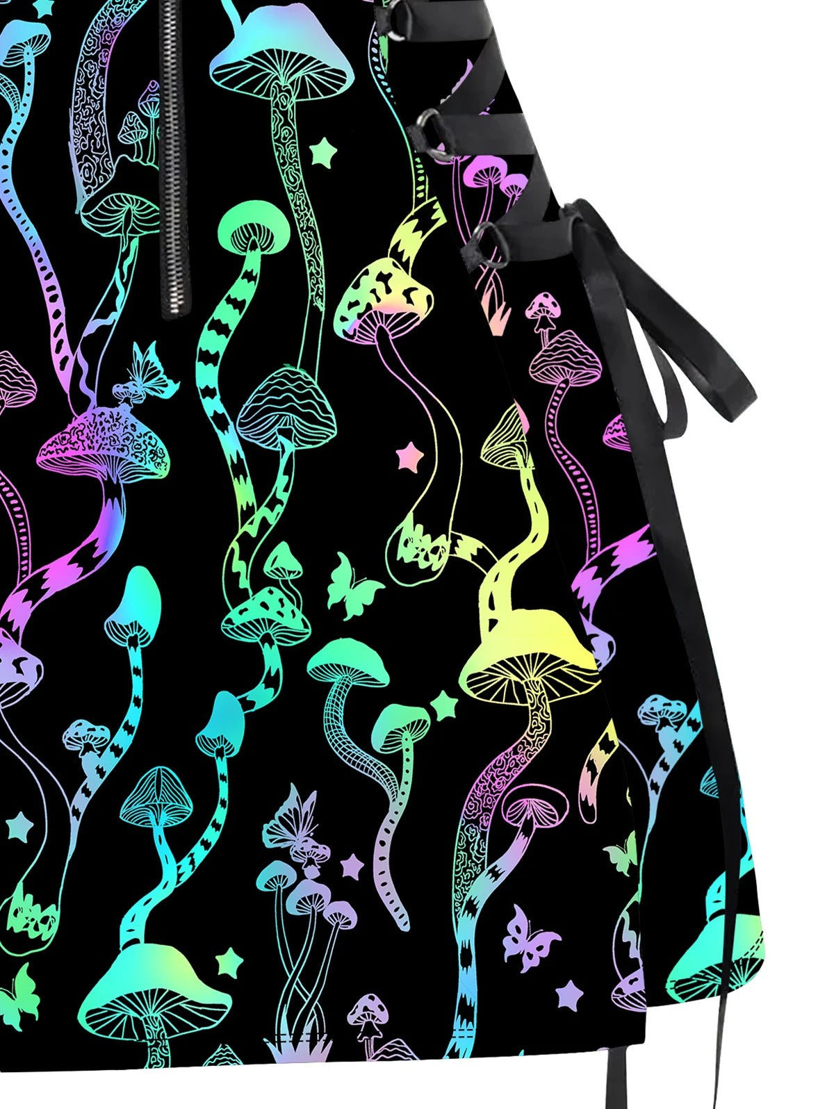 Neon Mushroom Print Apron Dress