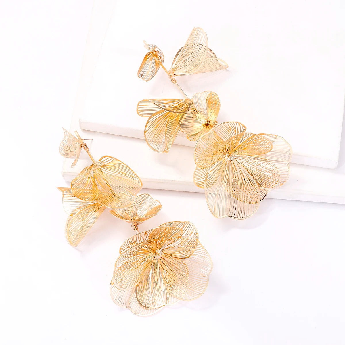 Golden Floral Cascade Earrings1
