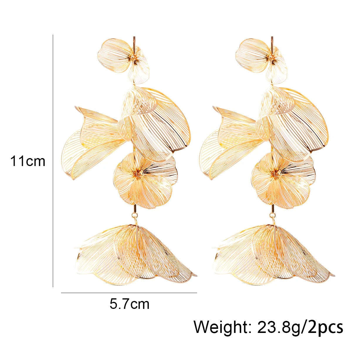 Golden Floral Cascade Earrings2