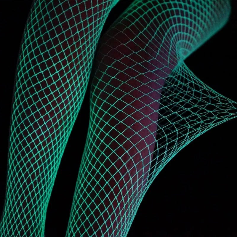 Seductive Glow-in-the-Dark Fishnet Tights