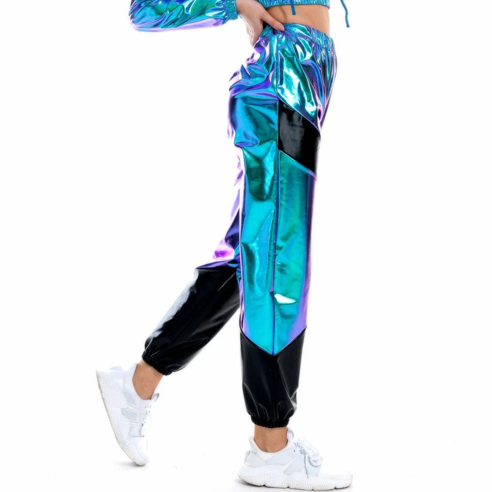 High-Waist Holographic Joggers2